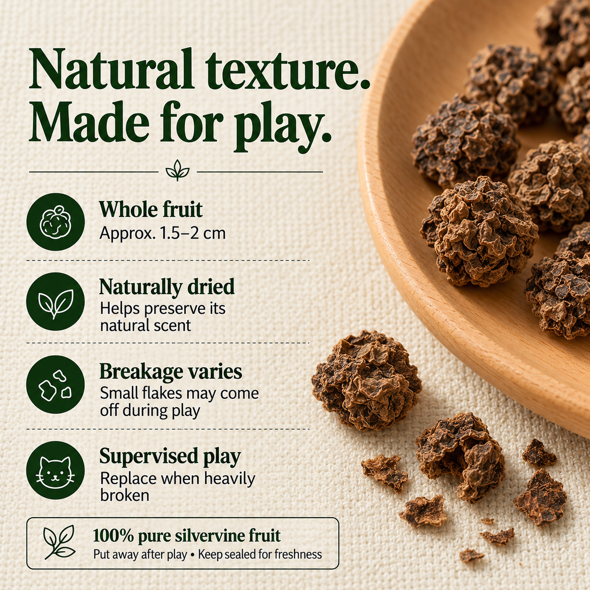 Dried Silvervine Gall Fruit (Matatabi) for Cats